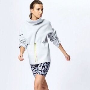 Women's Gray Sweater with Drawstring